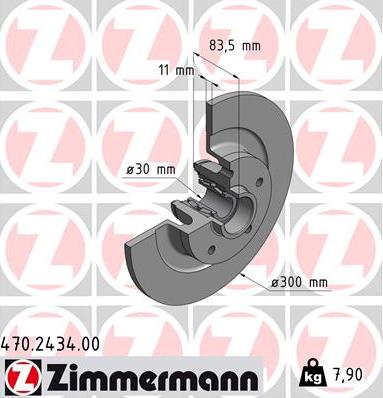 Zimmermann 470.2434.00 - Гальмівний диск avtolavka.club