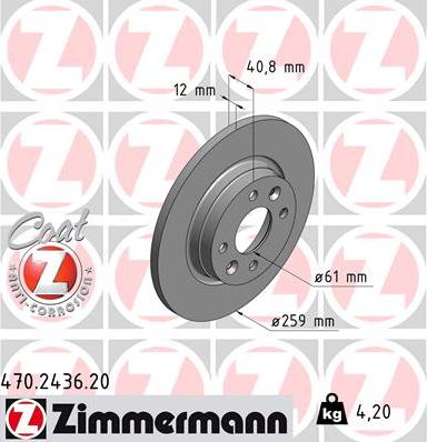 Zimmermann 470.2436.20 - Гальмівний диск avtolavka.club