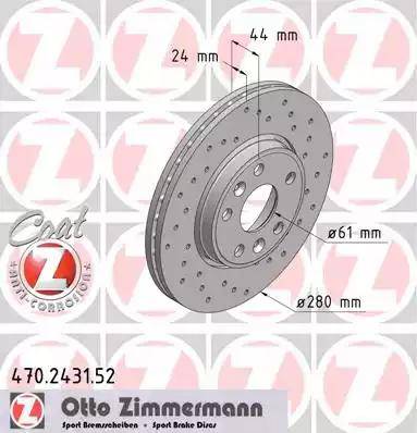 Zimmermann 470.2431.52 - Гальмівний диск avtolavka.club