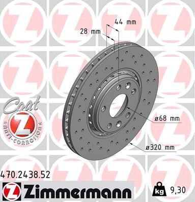 Zimmermann 470.2438.52 - Гальмівний диск avtolavka.club