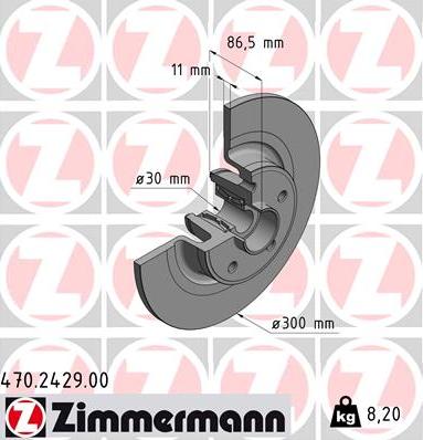 Zimmermann 470.2429.00 - Гальмівний диск avtolavka.club