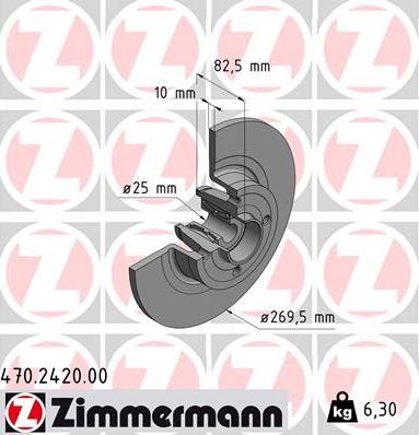 Zimmermann 470.2420.00 - Гальмівний диск avtolavka.club