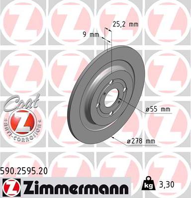 Zimmermann 590.2595.20 - Гальмівний диск avtolavka.club