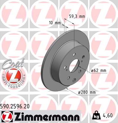 Zimmermann 590.2596.20 - Гальмівний диск avtolavka.club