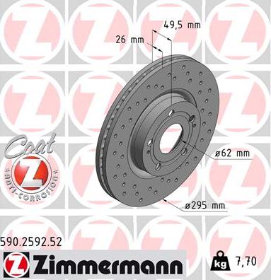 Zimmermann 590.2592.52 - Гальмівний диск avtolavka.club