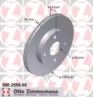 Zimmermann 590.2559.00 - Гальмівний диск avtolavka.club