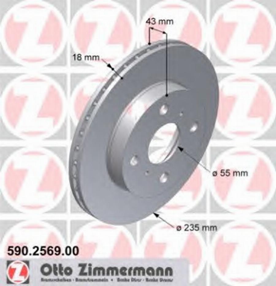 Zimmermann 590.2569.00 - Гальмівний диск avtolavka.club