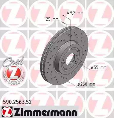 Zimmermann 590.2563.52 - Гальмівний диск avtolavka.club