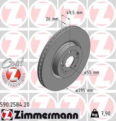 Zimmermann 590.2584.20 - Гальмівний диск avtolavka.club