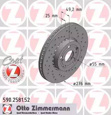 Zimmermann 590.2581.52 - Гальмівний диск avtolavka.club