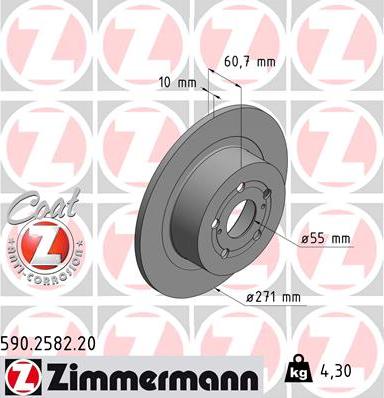 Zimmermann 590.2582.20 - Гальмівний диск avtolavka.club