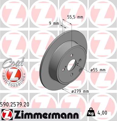 Zimmermann 590.2579.20 - Гальмівний диск avtolavka.club