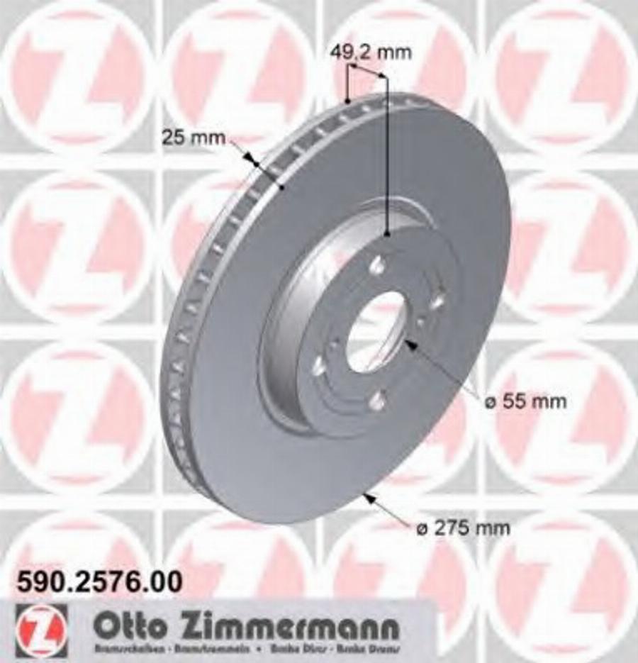 Zimmermann 590.2576.00 - Гальмівний диск avtolavka.club