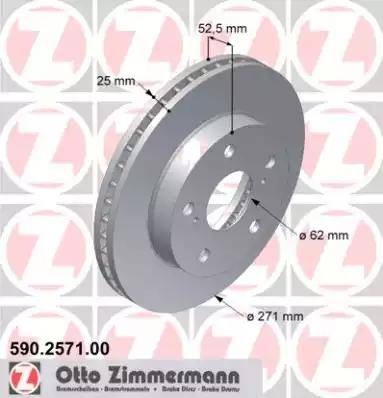 Zimmermann 590.2571.00 - Гальмівний диск avtolavka.club