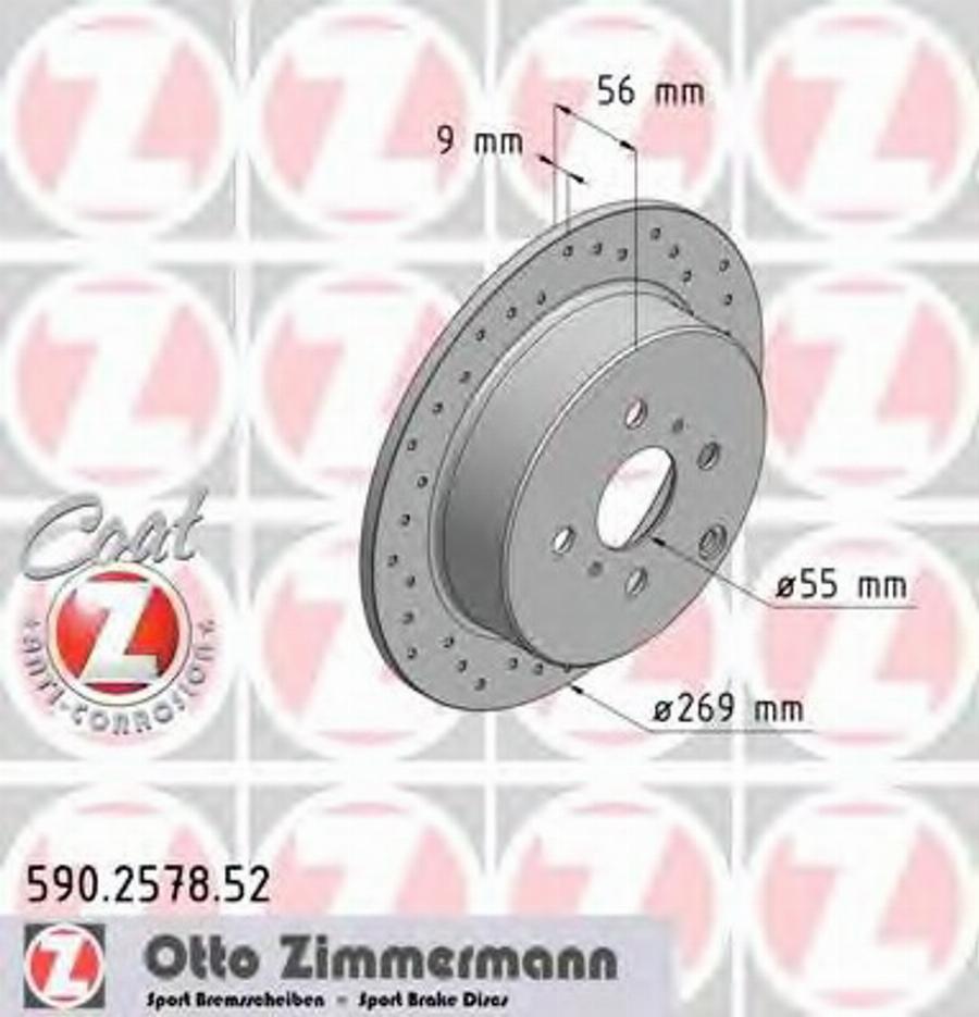 Zimmermann 590.2578.52 - Гальмівний диск avtolavka.club