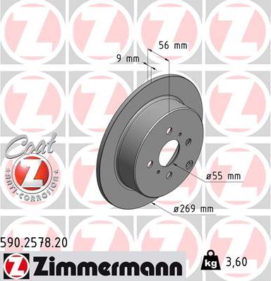 Zimmermann 590.2578.20 - Гальмівний диск avtolavka.club