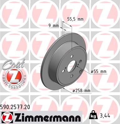 Zimmermann 590.2577.20 - Гальмівний диск avtolavka.club