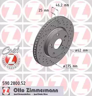 Zimmermann 590.2800.52 - Гальмівний диск avtolavka.club