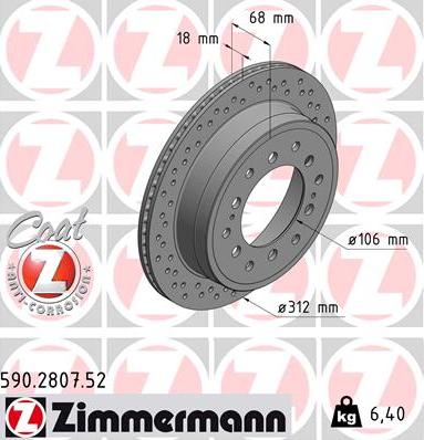 Zimmermann 590.2807.52 - Гальмівний диск avtolavka.club