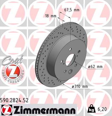 Zimmermann 590.2824.52 - Гальмівний диск avtolavka.club