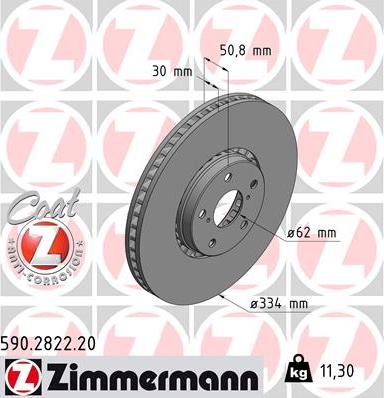 Zimmermann 590.2822.20 - Гальмівний диск avtolavka.club