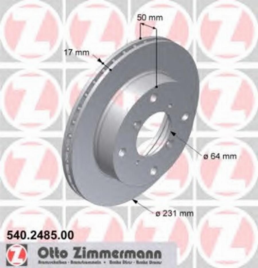 Zimmermann 540 2485 00 - Гальмівний диск avtolavka.club