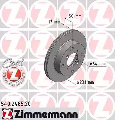 Zimmermann 540.2485.20 - Гальмівний диск avtolavka.club