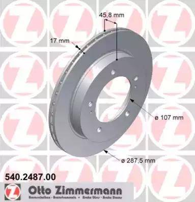 Zimmermann 540.2487.00 - Гальмівний диск avtolavka.club