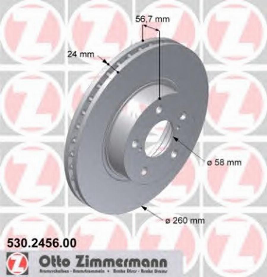 Zimmermann 530 2456 00 - Гальмівний диск avtolavka.club