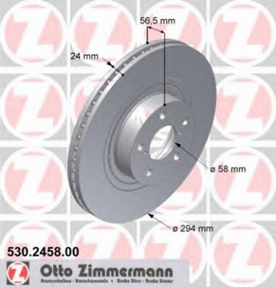 Zimmermann 530 2458 00 - Гальмівний диск avtolavka.club