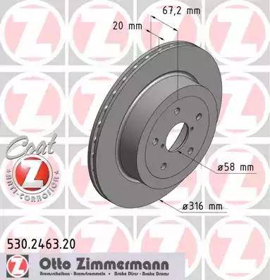 Zimmermann 530.2463.20 - Гальмівний диск avtolavka.club