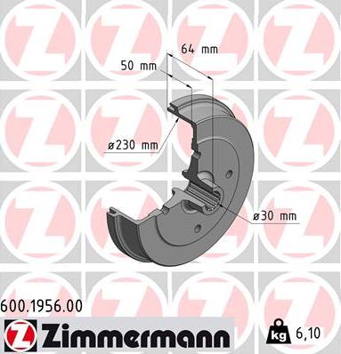 Zimmermann 600.1956.00 - Гальмівний барабан avtolavka.club