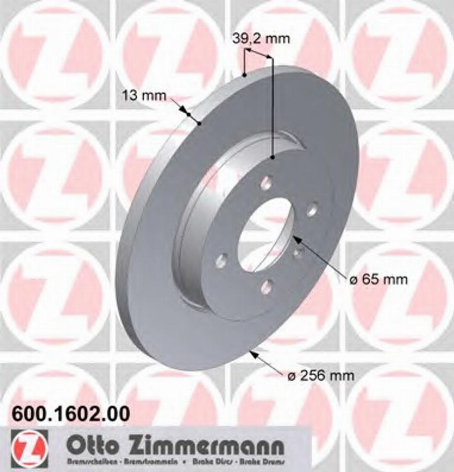 Zimmermann 600 1602 00 - Гальмівний диск avtolavka.club