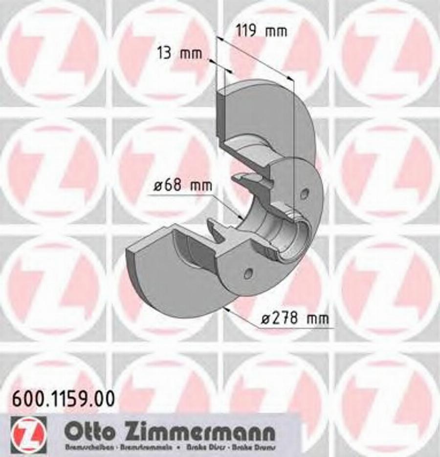 Zimmermann 600 1159 00 - Гальмівний диск avtolavka.club