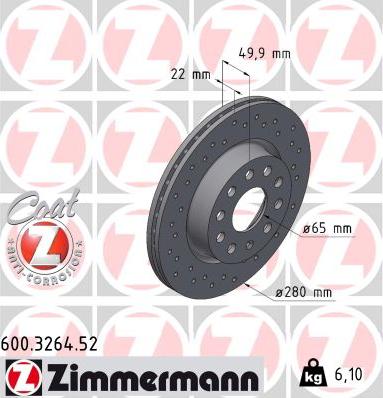 Zimmermann 600.3264.52 - Гальмівний диск avtolavka.club