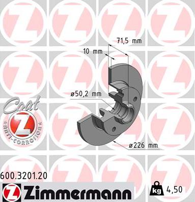 Zimmermann 600.3201.20 - Гальмівний диск avtolavka.club