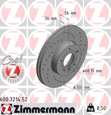 Zimmermann 600.3214.52 - Гальмівний диск avtolavka.club