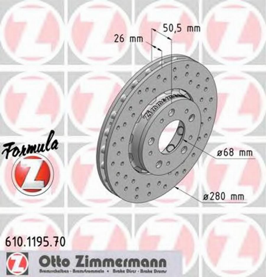 Zimmermann 610.1195.70 - Гальмівний диск avtolavka.club