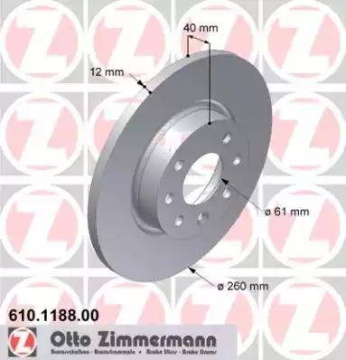 Zimmermann 610.1188.00 - Гальмівний диск avtolavka.club