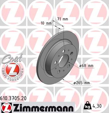 Zimmermann 610.3705.20 - Гальмівний диск avtolavka.club