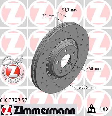 Zimmermann 610.3707.52 - Гальмівний диск avtolavka.club