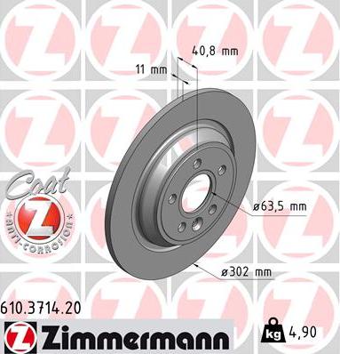 Zimmermann 610.3714.20 - Гальмівний диск avtolavka.club