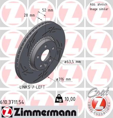 Zimmermann 610.3711.54 - Гальмівний диск avtolavka.club