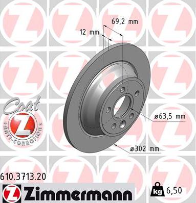 Zimmermann 610.3713.20 - Гальмівний диск avtolavka.club