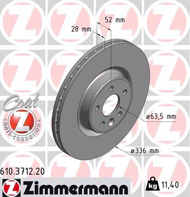 Zimmermann 610.3712.20 - Гальмівний диск avtolavka.club