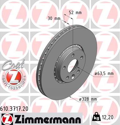 Zimmermann 610.3717.20 - Гальмівний диск avtolavka.club