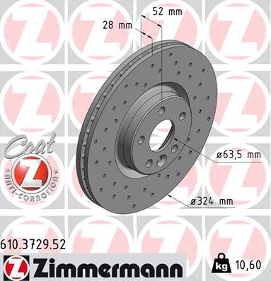 Zimmermann 610.3729.52 - Гальмівний диск avtolavka.club