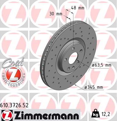 Zimmermann 610.3726.52 - Гальмівний диск avtolavka.club