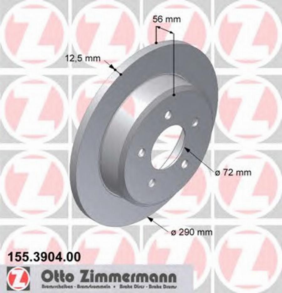 Zimmermann 155.3904.00 - Гальмівний диск avtolavka.club