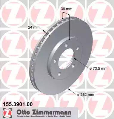 Zimmermann 155.3901.00 - Гальмівний диск avtolavka.club